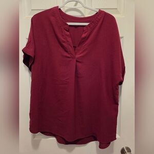 Women's Burgundy Top